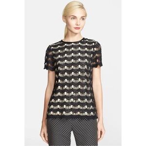 Kate Spade Black Lace Crochet Virginia Blouse size 2